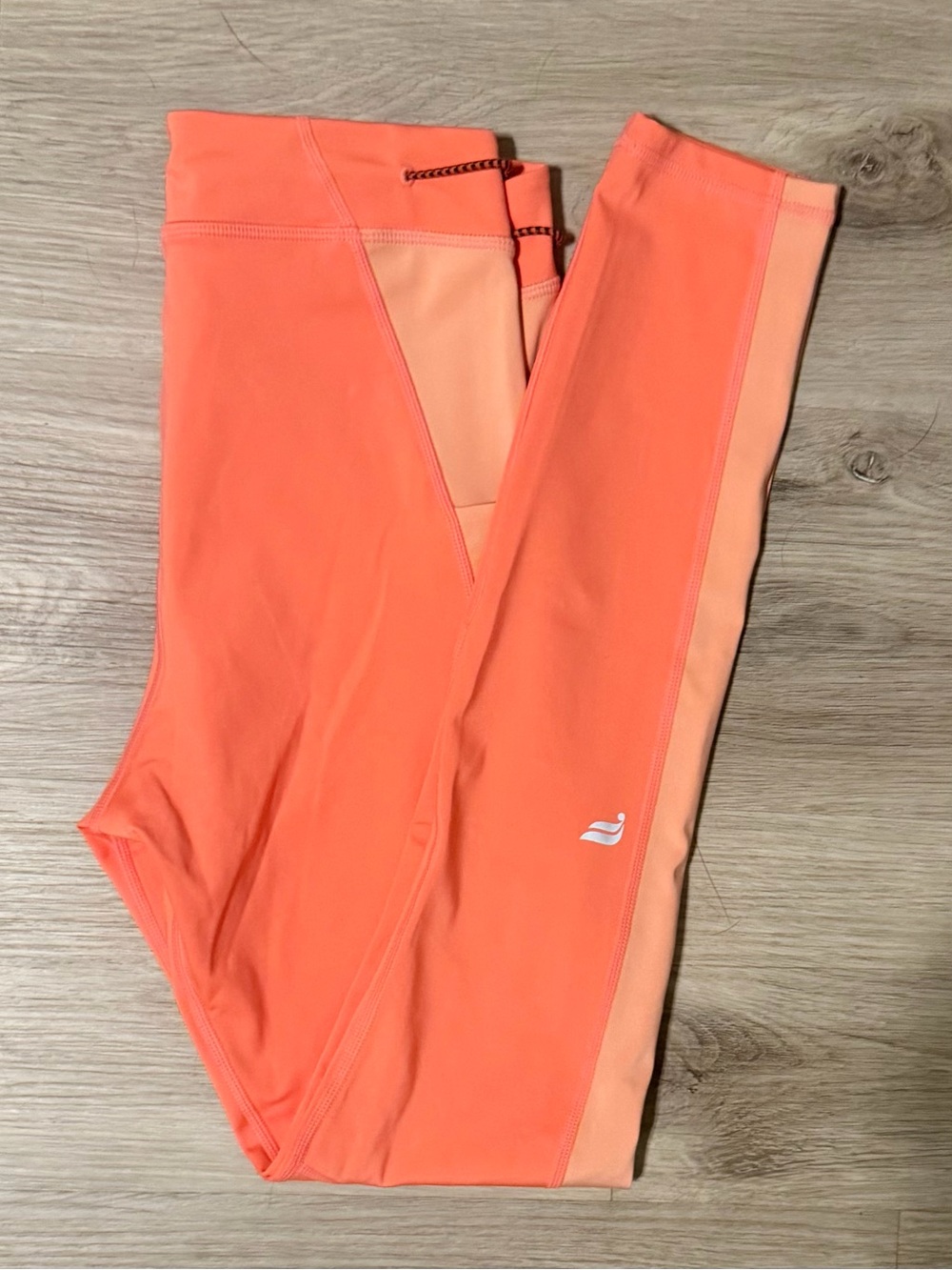 Fabletics Coral and Peach Two-Tone Motion365+ Leggings — Fall Activewear, Size S